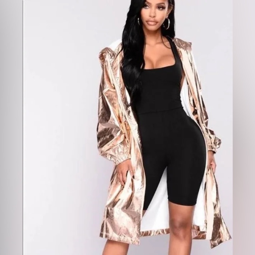Fashion Nova: Metallic Rose Gold Jacket